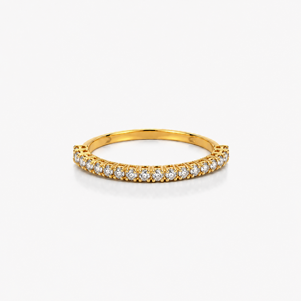ANELLO MEZZA VERETTA FASCIA LARGA IN ORO GIALLO CON DIAMANTI