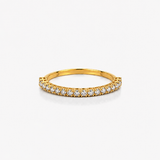 ANELLO MEZZA VERETTA FASCIA LARGA IN ORO GIALLO CON DIAMANTI