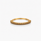 ANELLO MEZZA VERETTA FASCIA LARGA  IN ORO ROSA CON DIAMANTI BROWN