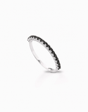 ANELLO MEZZA VERETTA IN ORO BIANCO CON DIAMANTI NERI
