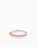ANELLO MEZZA VERETTA IN ORO ROSA CON DIAMANTI