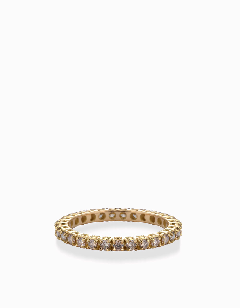 ANELLO VERETTA IN ORO GIALLO CON DIAMANTI BROWN