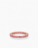 ANELLO VERETTA IN ORO ROSA CON ZAFFIRI ROSA