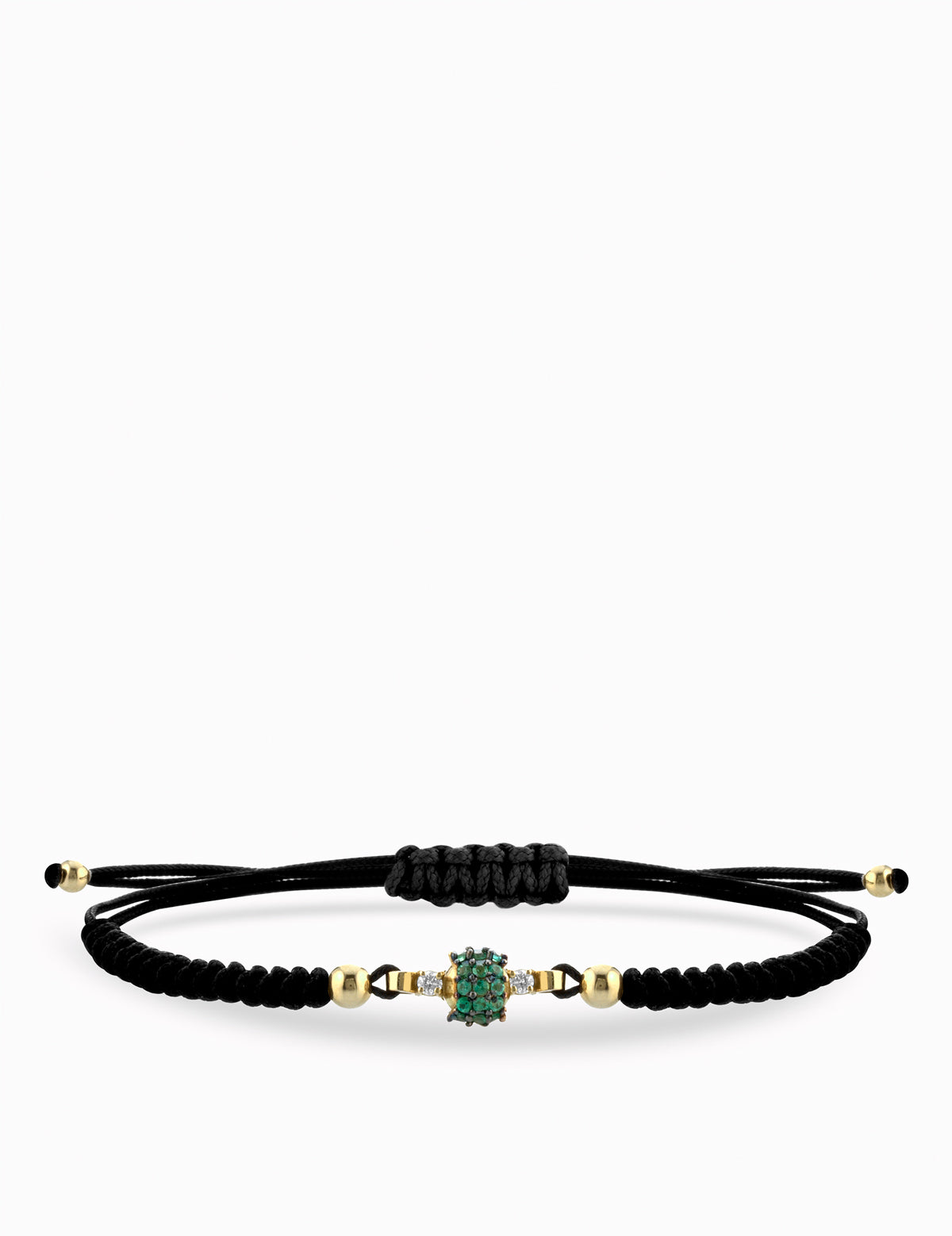 BRACCIALE LACCIO IN ORO GIALLO CON CENTRALE DI DIAMANTI E SMERALDI