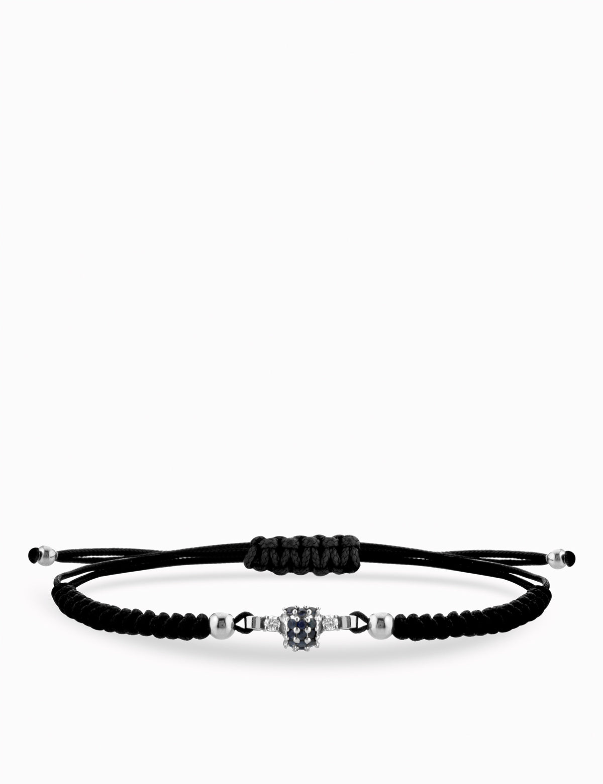 BRACCIALE LACCIO IN ORO BIANCO CON CENTRALE DI DIAMANTI E ZAFFIRI