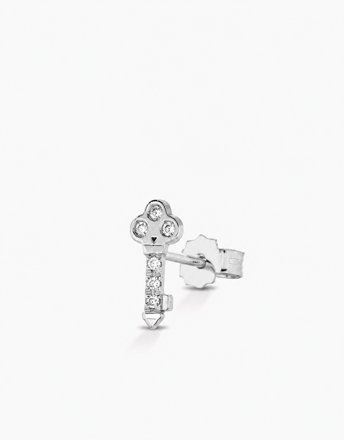 MONO ORECCHINO CHIAVE IN ORO BIANCO CON DIAMANTI