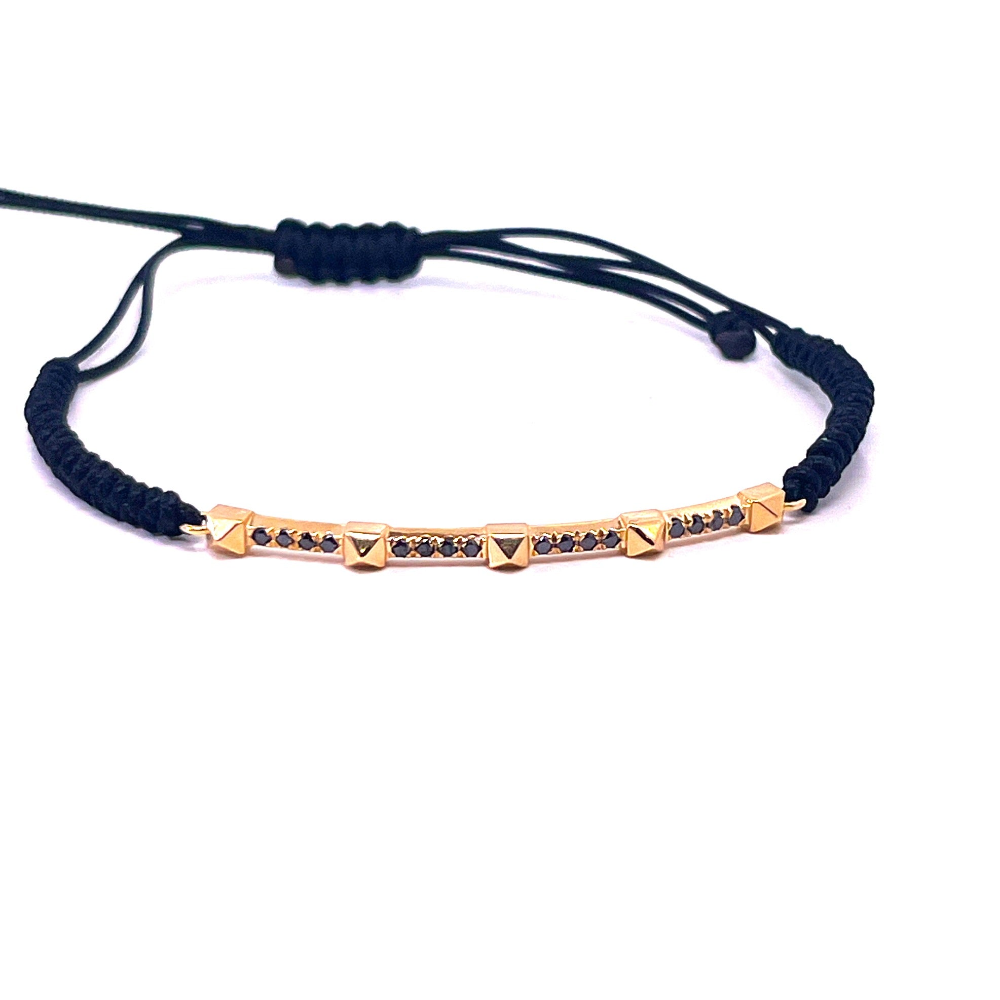 bracciale priamide in oro e diamanti neri