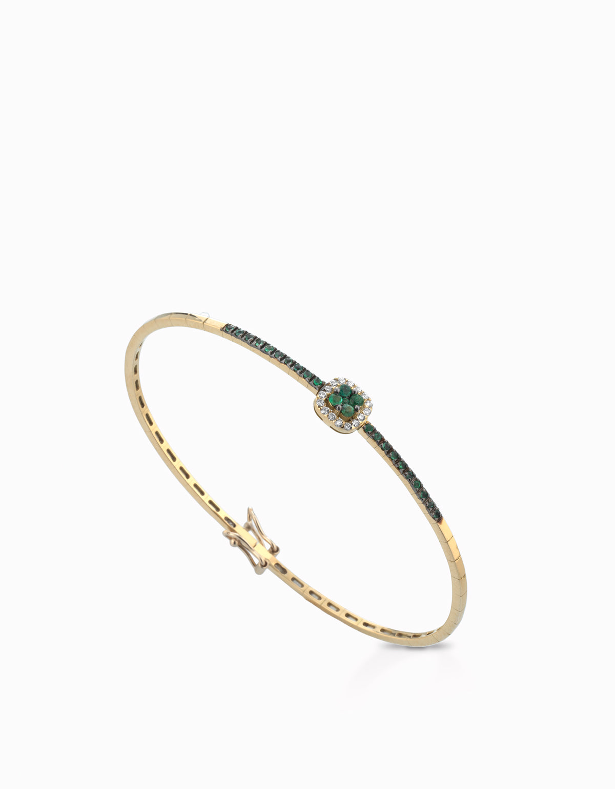 BRACCIALE IN ORO GIALLO CON DIAMANTI E SMERALDI