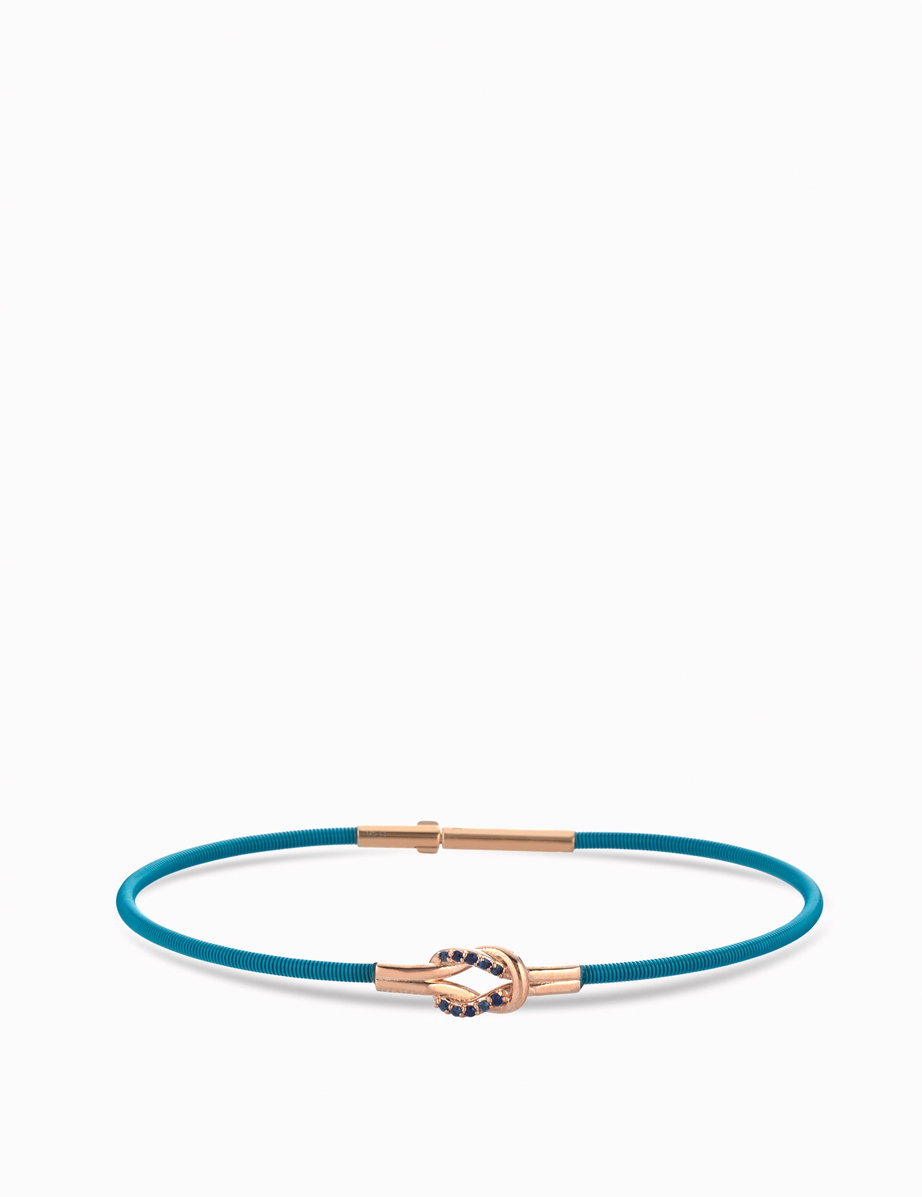BRACCIALE BLU IN ORO ROSA CON ZAFFIRI CENTRALE