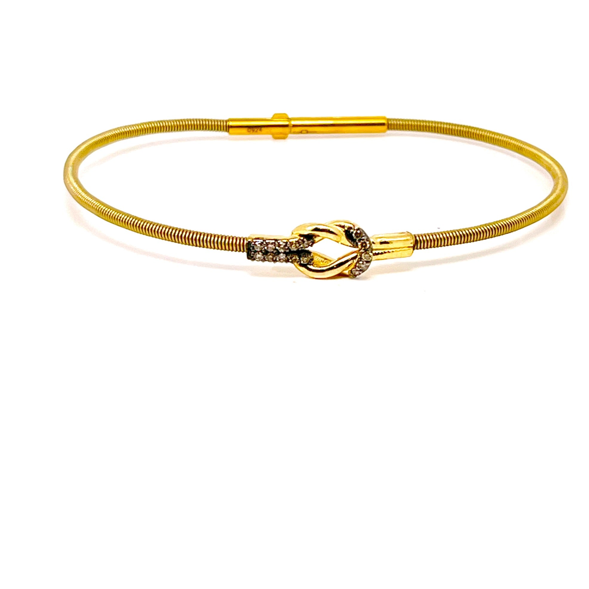 BRACCIALE IN ORO GIALLO CON NODO CENTRALE E DIAMANTI BROWN
