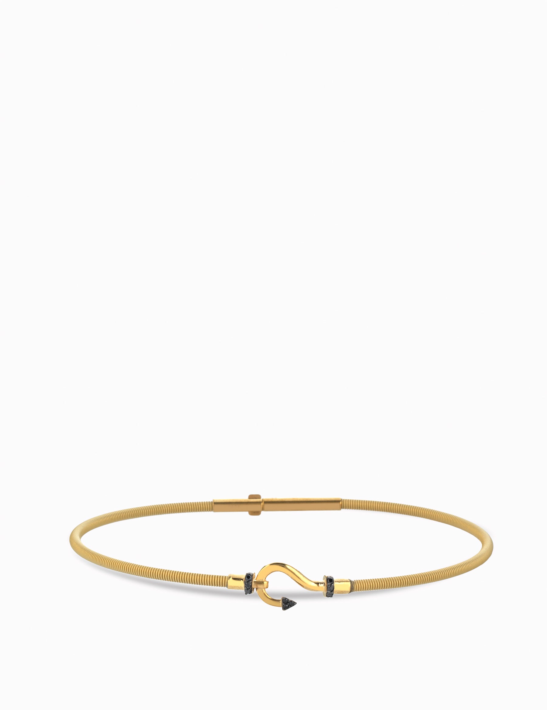 BRACCIALE IN ORO GIALLO CON AMO CENTRALE E DIAMANTI NERI