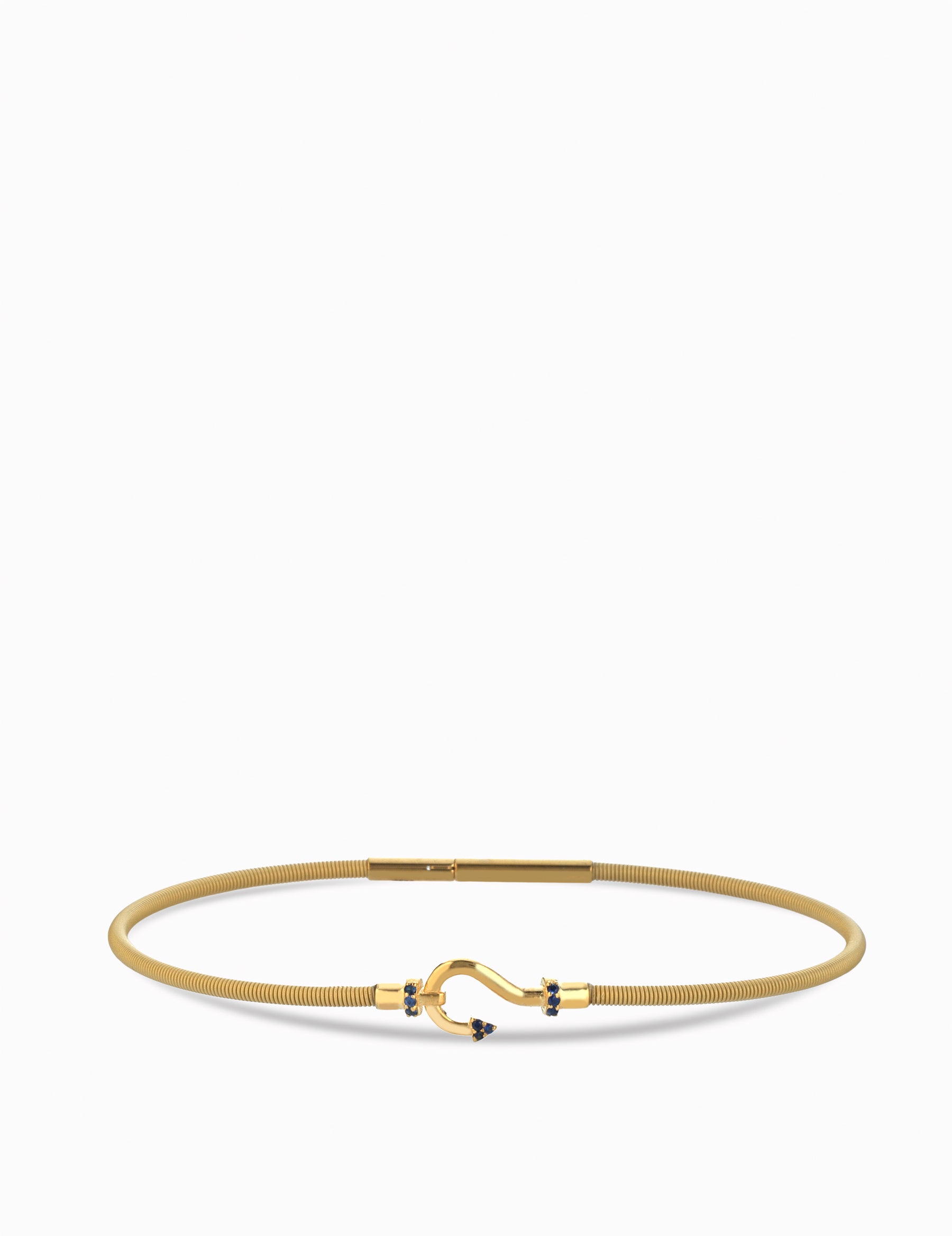 BRACCIALE IN ORO GIALLO CON AMO CENTRALE DI ZAFFIRI