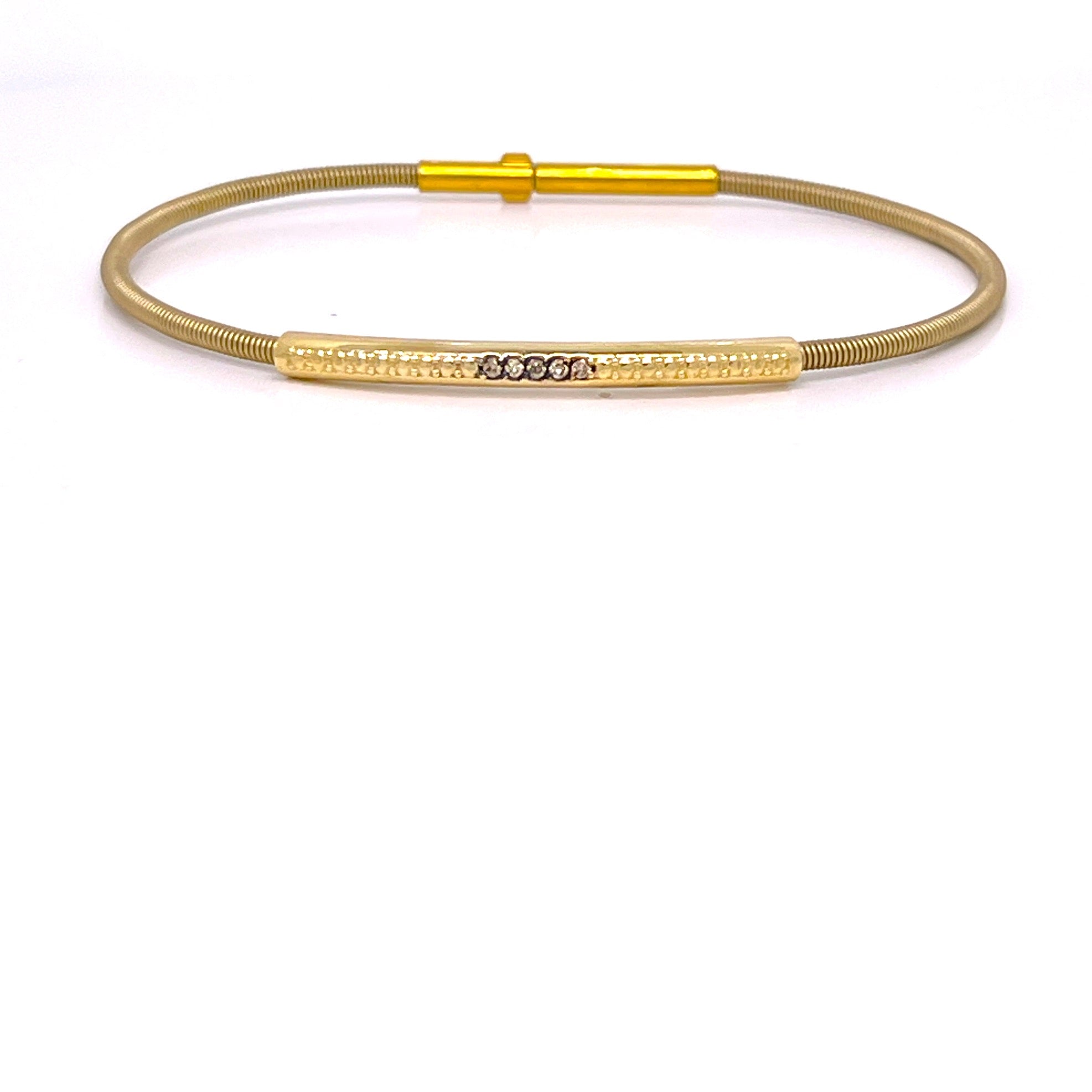 BRACCIALE IN ORO GIALLO CON BACCHETTA E DIAMANTI BROWN