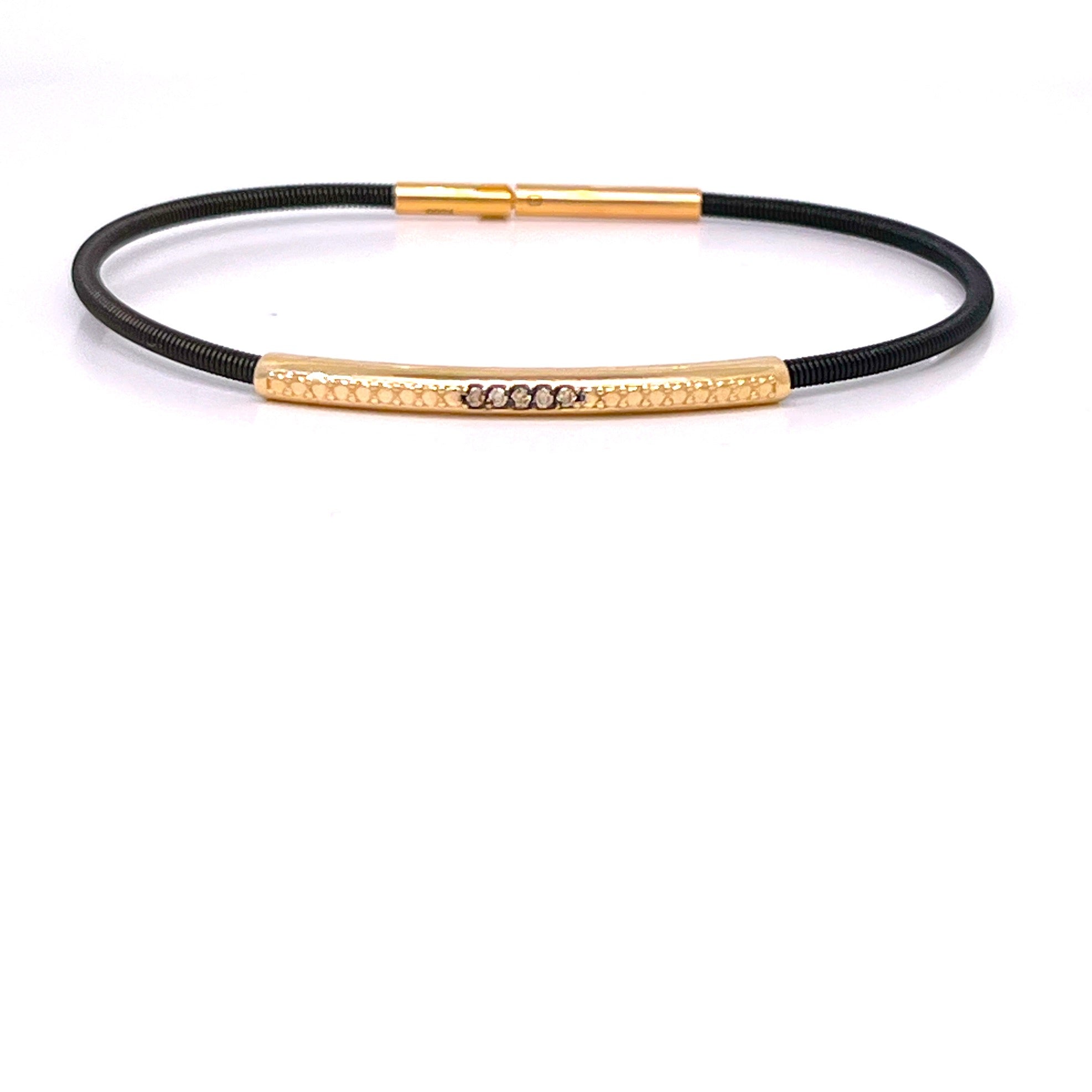 BRACCIALE IN ORO ROSA CON BACCHETTA DI DIAMANTI BROWN