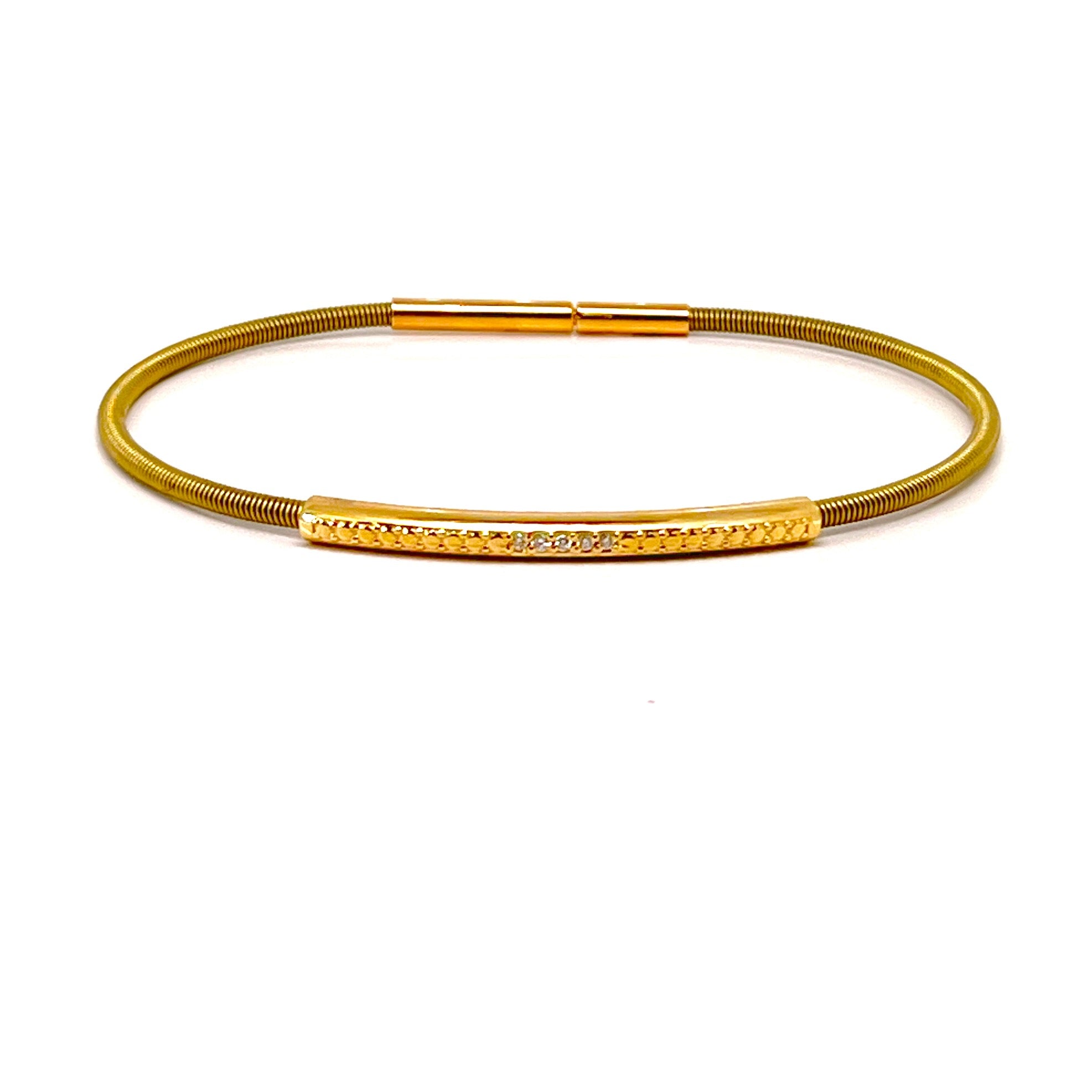 BRACCIALE IN ORO ROSA CON BACCHETTA DI DIAMANTI