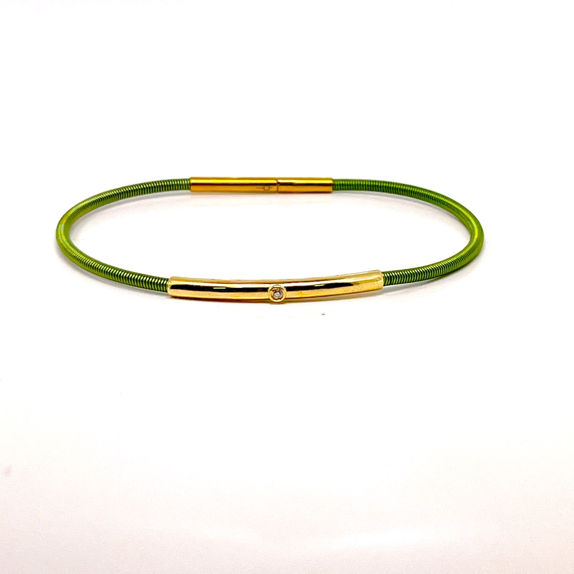 BRACCIALE IN ORO ROSA CON BACCHETTA E UN DIAMANTINO CENTRALE