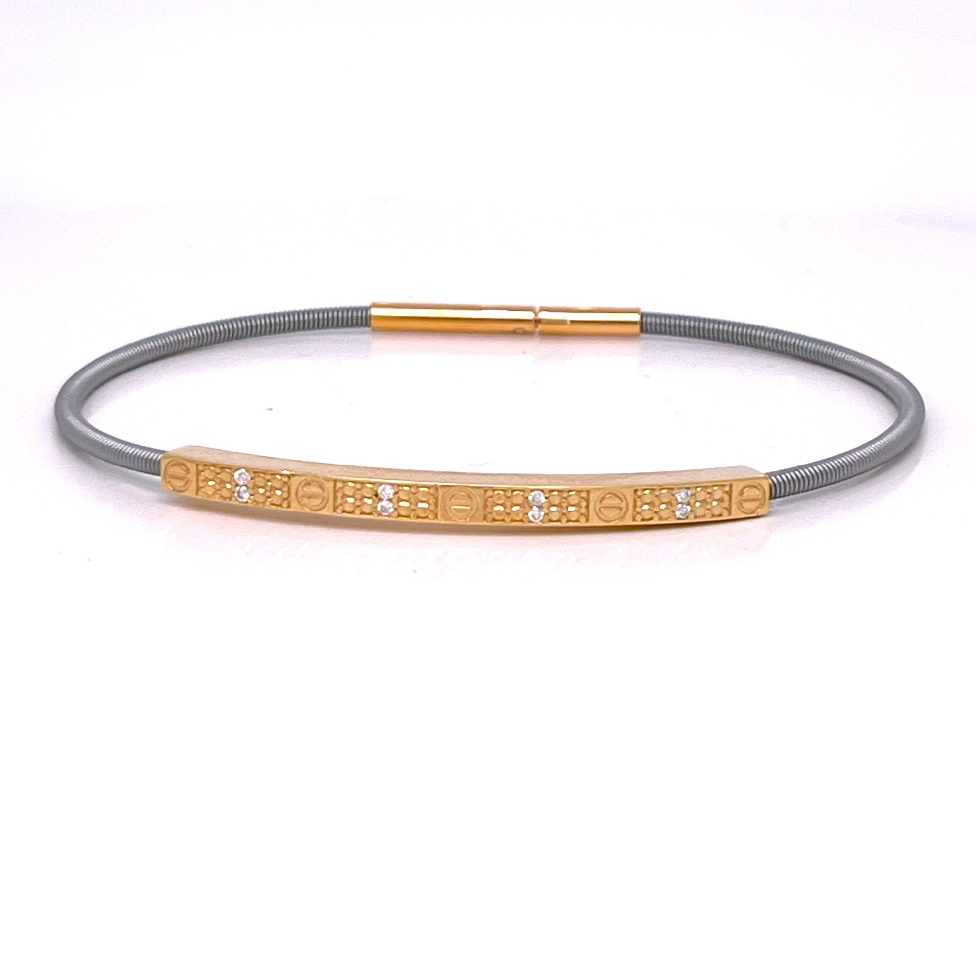 BRACCIALE IN ORO ROSA CON BACCHETTA DI DIAMANTI