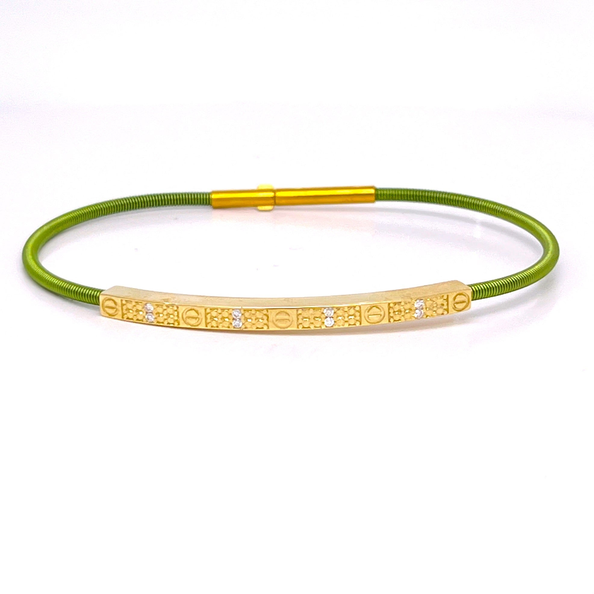 BRACCIALE IN ORO GIALLO CON BACCHETTA DI DIAMANTI