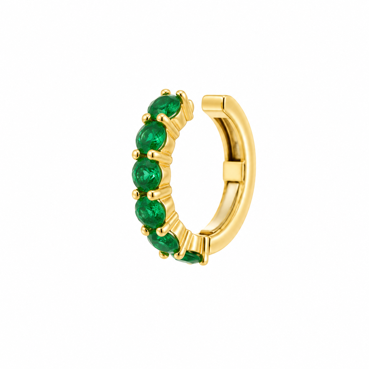 EAR CUFF IN ORO GIALLO CON SMERALDI
