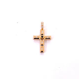 CROCE IN ORO ROSA CON DIAMANTTI E DIAMANTE NERO CENTRALE