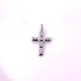 CROCE IN ORO BIANCO GRANDE CON DIAMANTI