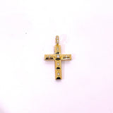 CROCE IN ORO GIALLO GRANDE CON DIAMANTI