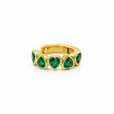 EAR CUFF IN ORO GIALLO CON SMERALDI A CUORE