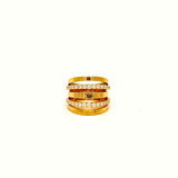 ANELLO FASCIA CON DIAMANTI E CENTRALE CON DIAMANTE BROWN IN ORO GIALLO