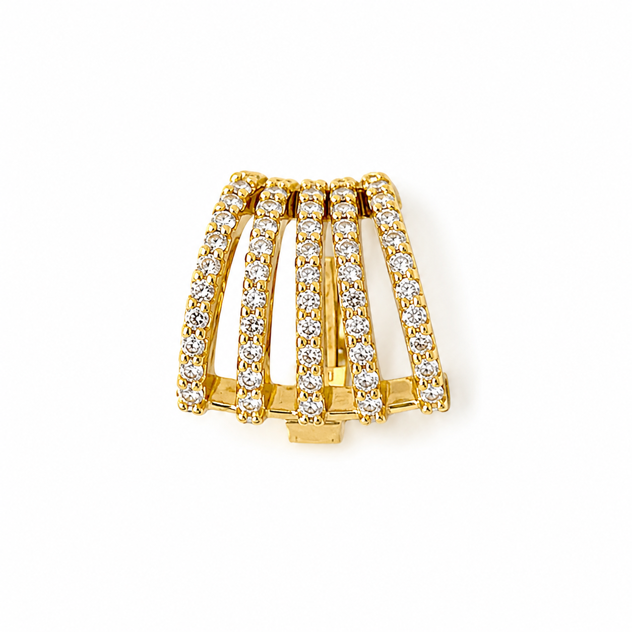 EAR CUFF IN ORO GIALLO CON 5 FILI DI  DIAMANTI
