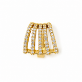 EAR CUFF IN ORO GIALLO CON 5 FILI DI  DIAMANTI