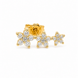 MONO ORECCHINO FIORI  IN ORO GIALLO CON DIAMANTI