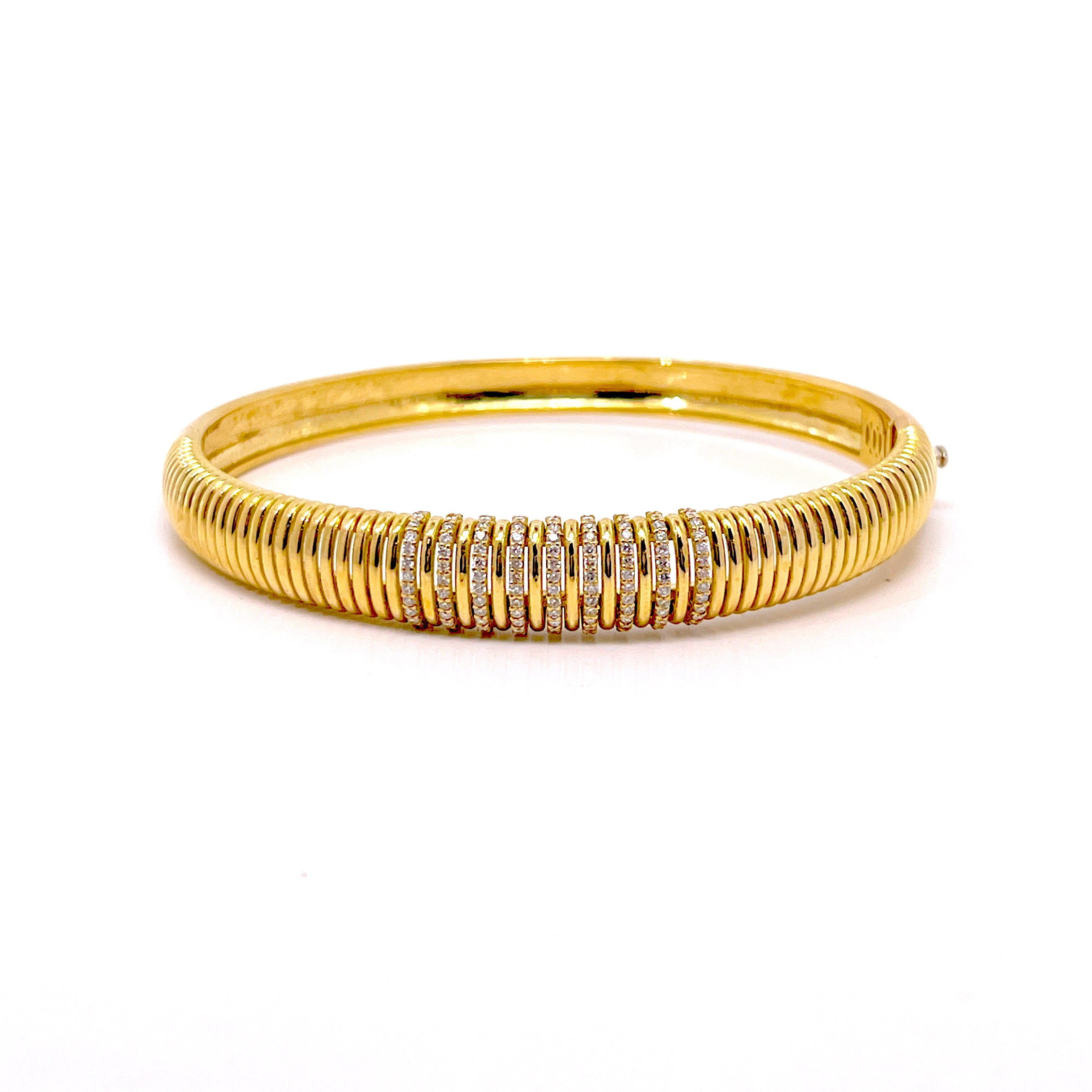 BRACCIALE FASCIA GRANDE IN ORO GIALLO CON DIAMANTI