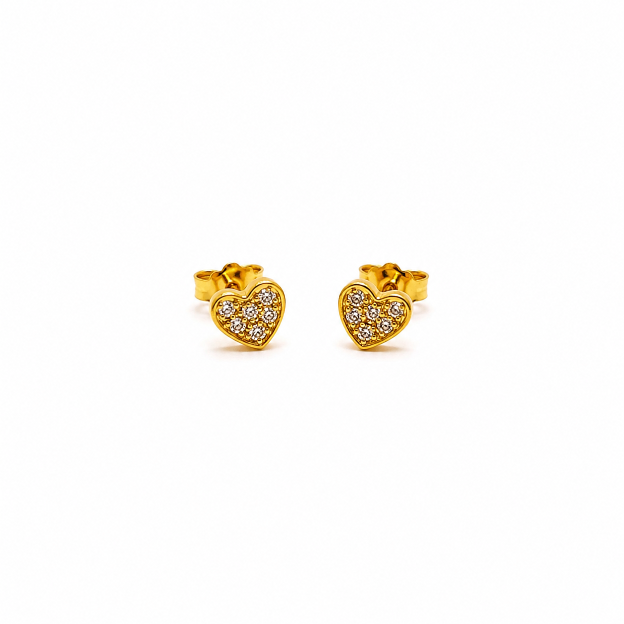 ORECCHINI CUORE IN ORO GIALLO CON DIAMANTI
