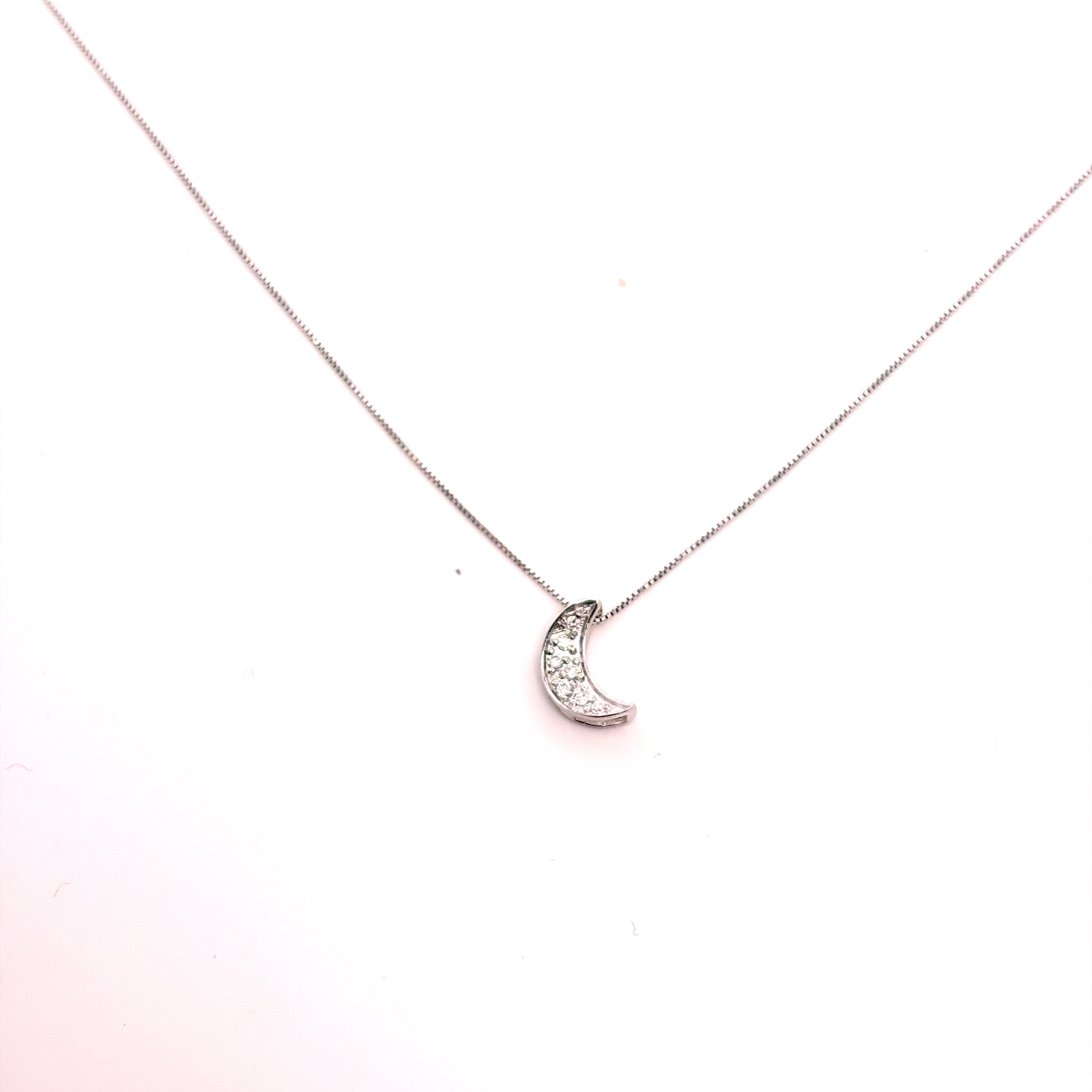 CIONDOLO LUNA IN ORO BIANCO CON DIAMANTI
