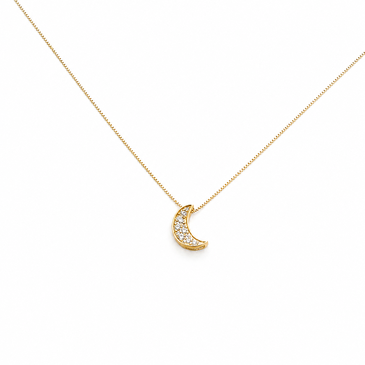 CIONDOLO  LUNA IN ORO GIALLO CON DIAMANTI