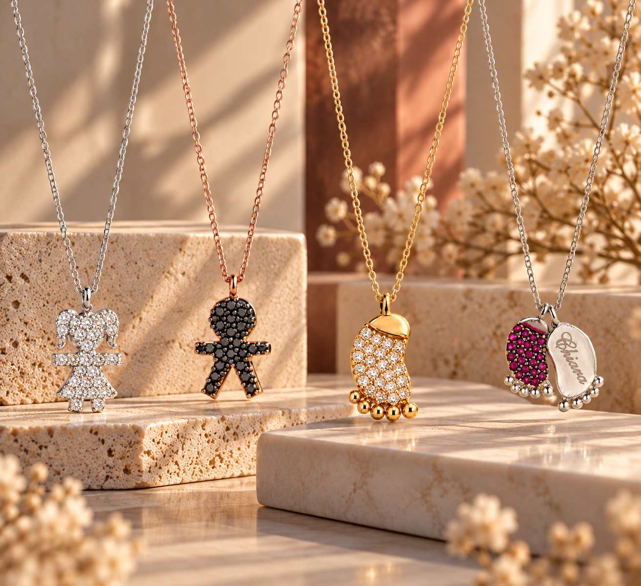 collana ciondolo piedini