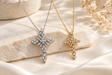 CROCE FANTASIA IN ORO BIANCO CON DIAMANTI