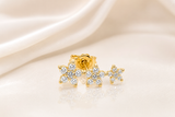 MONO ORECCHINO FIORI  IN ORO GIALLO CON DIAMANTI