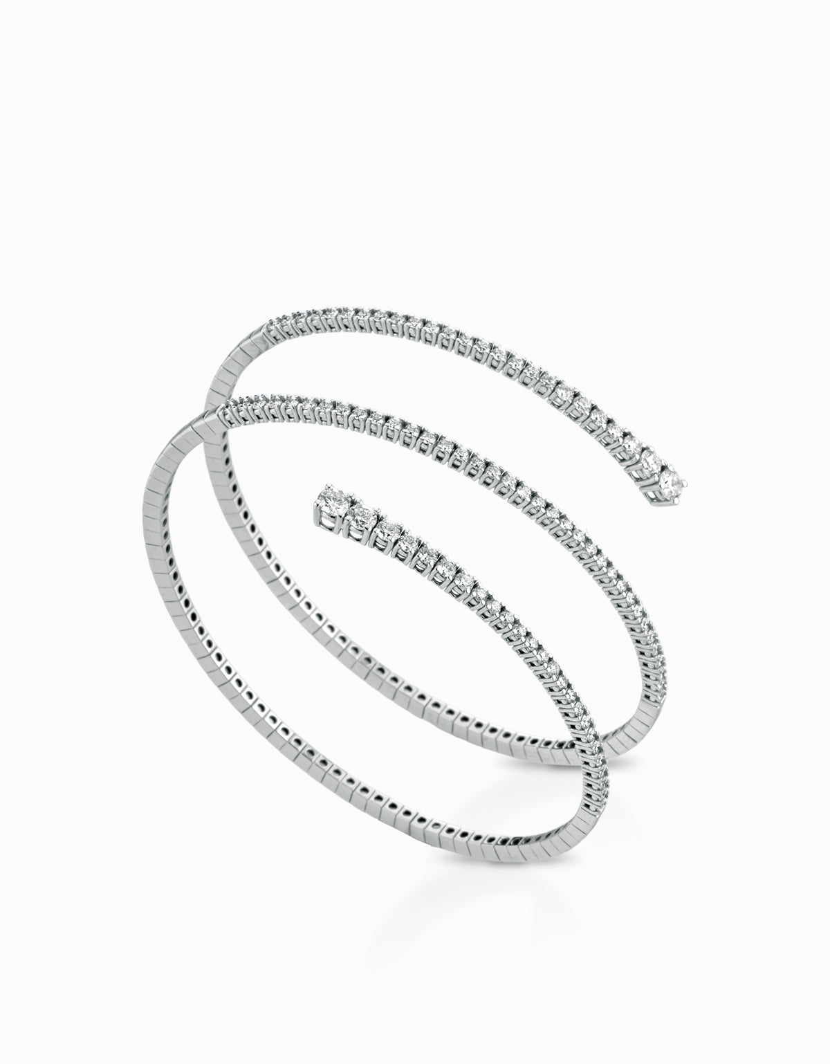 BRACCIALE A SPIRALE IN ORO BIANCO CON DIAMANTI
