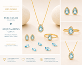 ORECCHINI IN ORO BIANCO CON DIAMANTI E GOCCE ACQUAMARINA