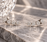ORECCHINI GOCCIA IN ORO BIANCO CON DIAMANTI