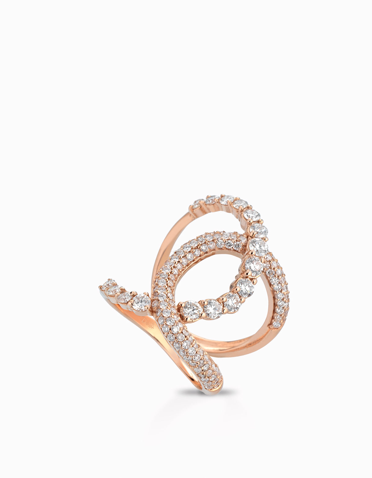 ANELLO FANTASIA IN ORO ROSA CON DIAMANTI