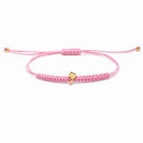 BRACCIALE CON CORDINO ROSA E PALMA IN ORO GIALLO