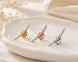 mono -orecchino in oro rosa con diamanti