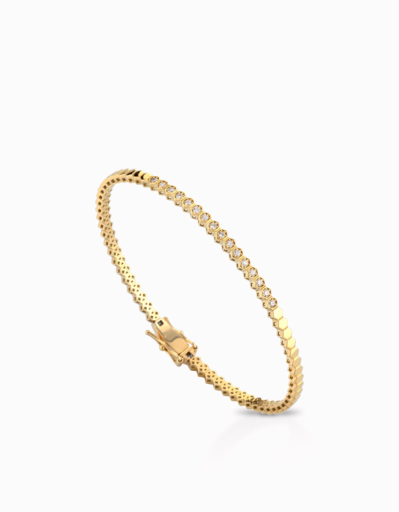 BRACCIALE RIGIDO IN ORO GIALLO CON DIAMANTI CENTRALI