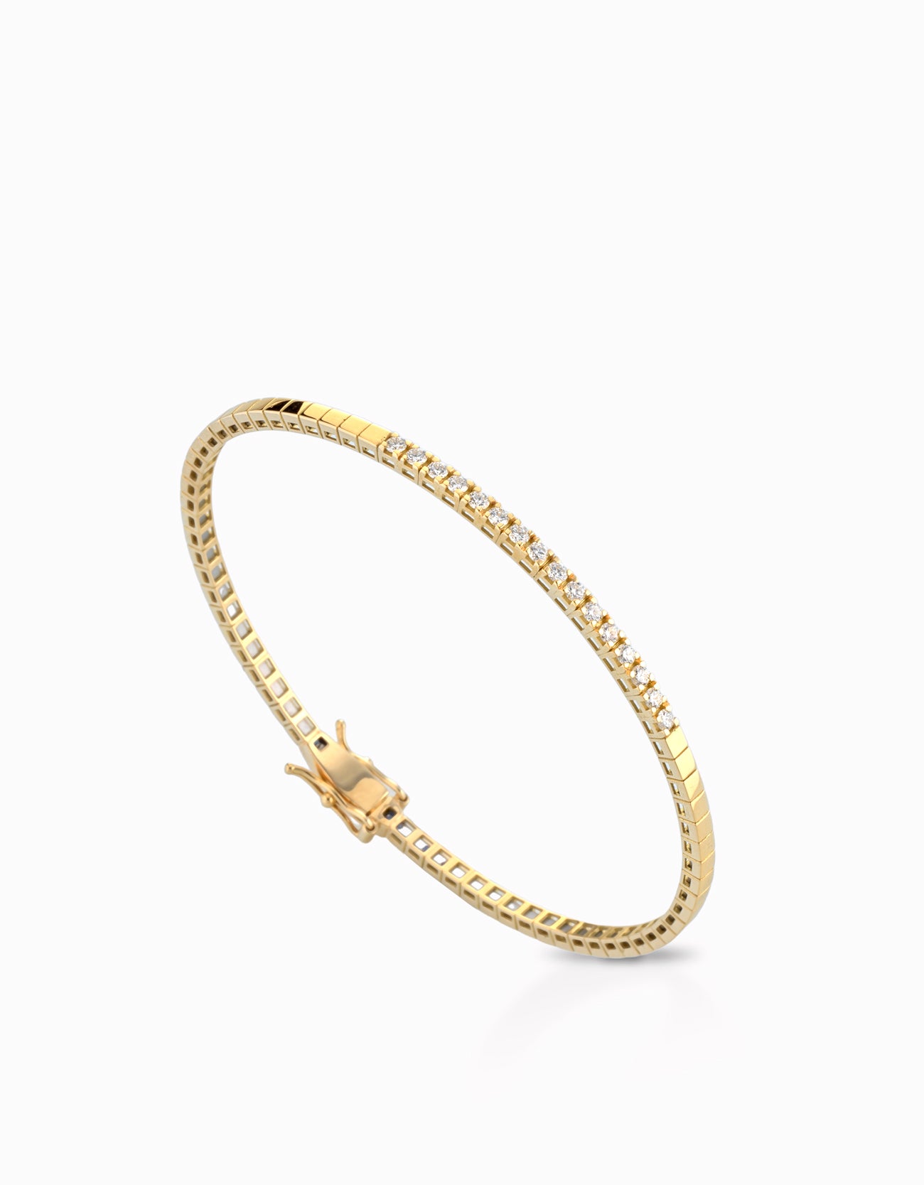 BRACCIALE RIGIDO IN ORO GIALLO CON DIAMANTI CENTRALI