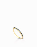 ANELLO MEZZA VERETTA IN ORO GIALLO CON ZAFFIRI