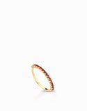 ANELLO MEZZA VERETTA IN ORO GIALLO CON RUBINI