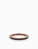 ANELLO VERETTA  IN ORO ROSA CON DIAMANTI NERI