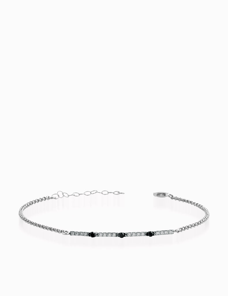 Bracelet Argent 925 NKlaus Figaro - Chaîne Diamantée 24cm Femme 12275 Bracelet Argent 925 NKlaus Figaro - Chaîne Diamantée 24cm Femme 12275